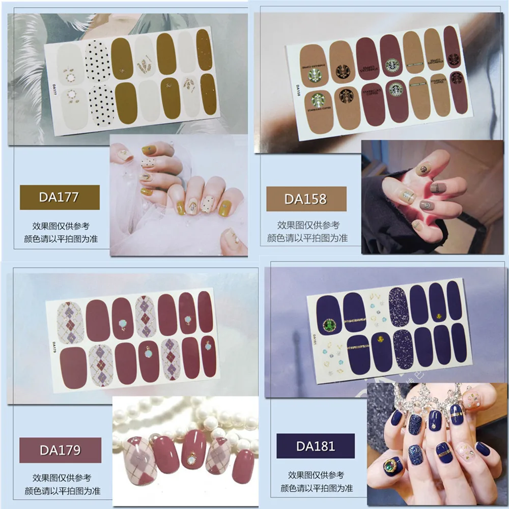 

Nail Stickers French Manicure Glitter Decals Nail Polish Waterproof Long Lasting Self Adhesive Decoration Styling Accessories