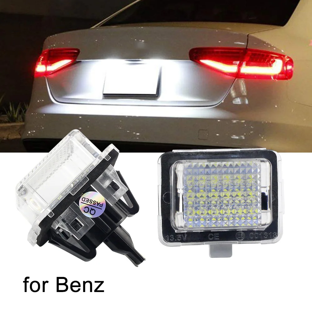 

2pcs Led Car License Plate Light Rear Number Lamp Canbus No Error For Mercedes Benz C E-Class W204 5D W212 C207 C216 W221 S212