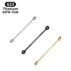 14 г имплантат Класс Титан ASTM F136 прямой соединитель с внутренней резьбой кубический циркон уха Промышленные Пирсинг Штанга бижутерия для тела