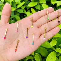 5pcs brass 14 gold filled matches pendants charms 3x25mm metal accessories for making necklace bracelet decorations