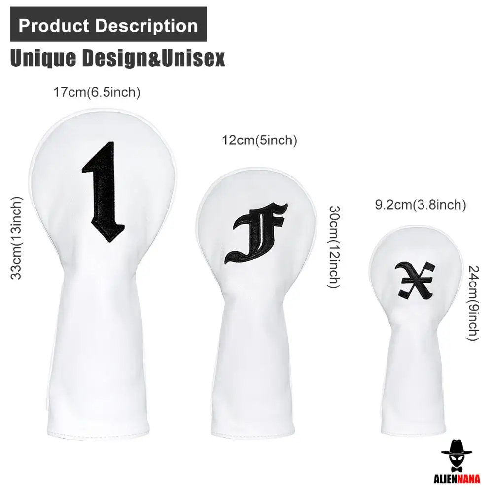 Набор головных уборов для гольф клуба Aliennana Кожаные чехлы ручной работы 1