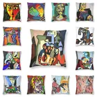 Подушка с абстрактным арлекином Пабло Пикассо, музыкант, чехлы для домашнего декора, с испанским принтом, вельветовый чехол для подушки, наволочка