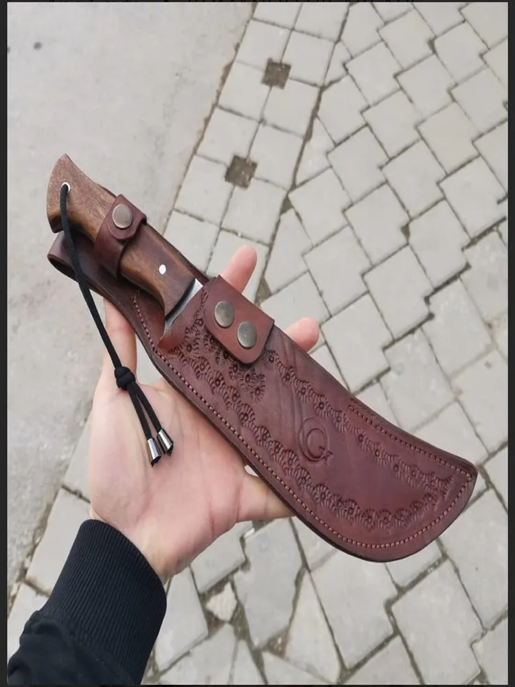 

Kukri Machete with Sheath Stainless Steel survival Knives Cool Steel Sword Outdoor tool walnut Handle bushcraft sharp camping