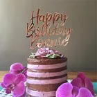 Новый розовый Золотой зеркальный индивидуальный Фотофон с именем на заказ для торта на день рождения, акриловый Топпер для торта на заказ