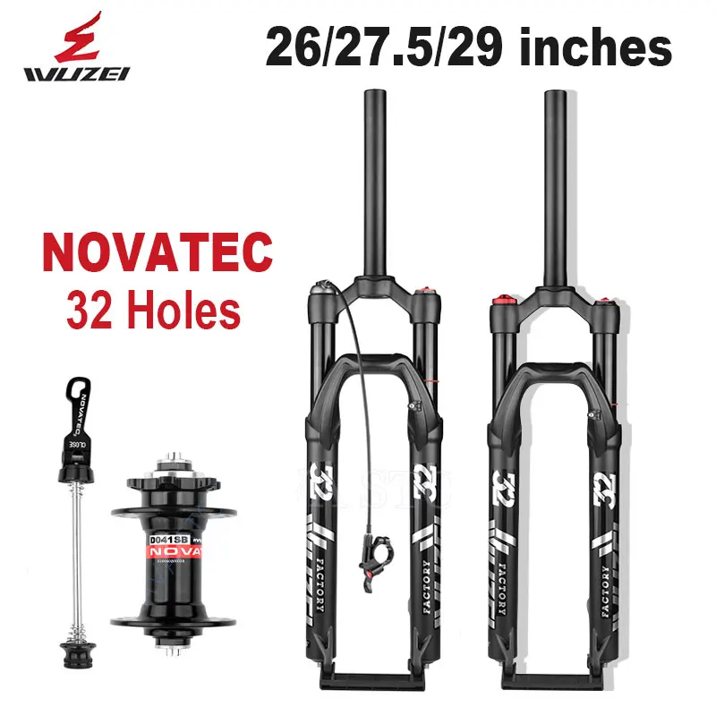 

Воздушная вилка wuair для велосипеда, регулировка отскока, подвеска для горного велосипеда 26 27,5 29, прямая/коническая горная вилка RL/LO для велос...