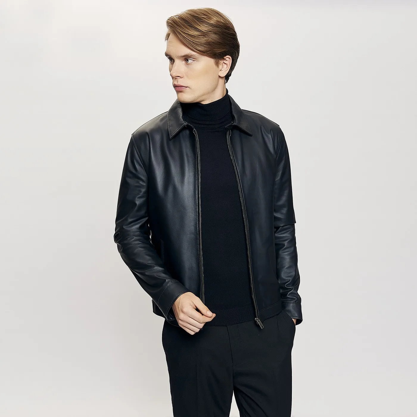 Мужская зимняя куртка из натуральной кожи брендовая 100% овчины | одежда