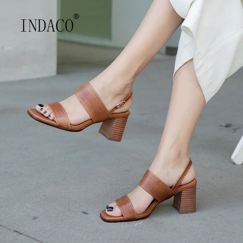 2021 женские босоножки на высоком каблуке из натуральной кожи Цвет черный