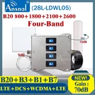 Четырехдиапазонный Усилитель сотового сигнала, ретранслятор 4G B20 800 1800 2100 2600 МГц, 2G 3G 4G LTE DCS WCDMA