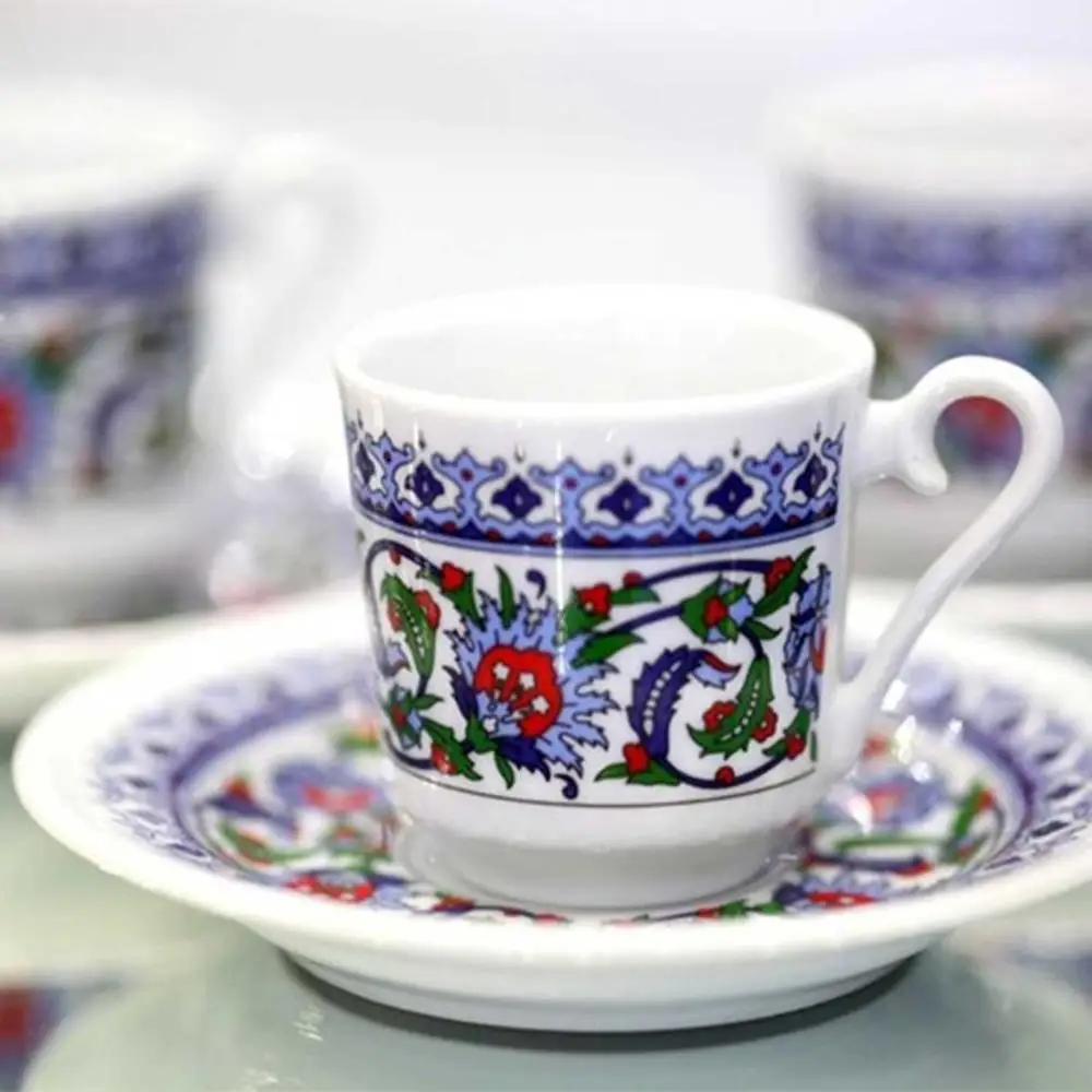 

Turkish Coffee and Saucer Set Porcelain