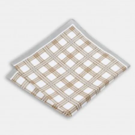

Brown and white patterned linen handkerchief 67827863