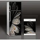 Наклейка на холодильник, черные цветы, художественная наклейка на дверь холодильника, посудомоечную машину, аксессуары для кухонных обоев, современные 3d наклейки на стену