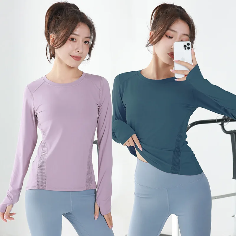 

2022 new Long Sleeve Yoga Shirts Sport Top Fitness Yoga Top Gym Top Sports Wear for Women Gym Femme Jersey Mujer Running T Shirt