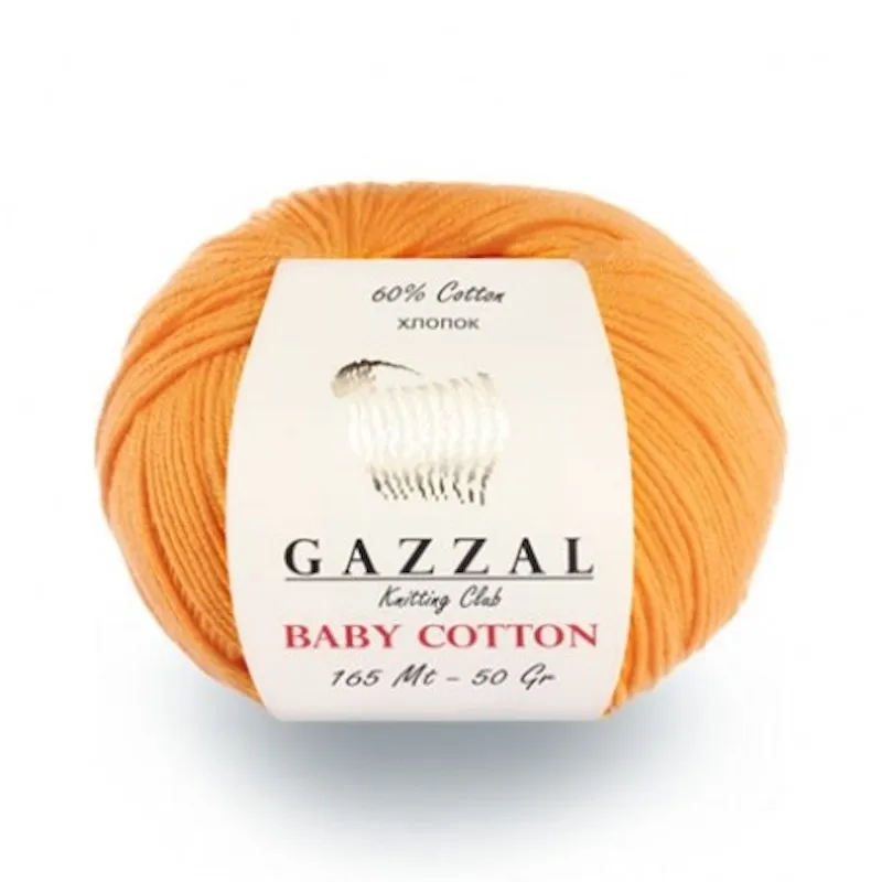 Пряжа Gazzal BABY COTTON Бэби коттон Газзал 10 мотков по 50г/165м 60% хлопок 40% акрил