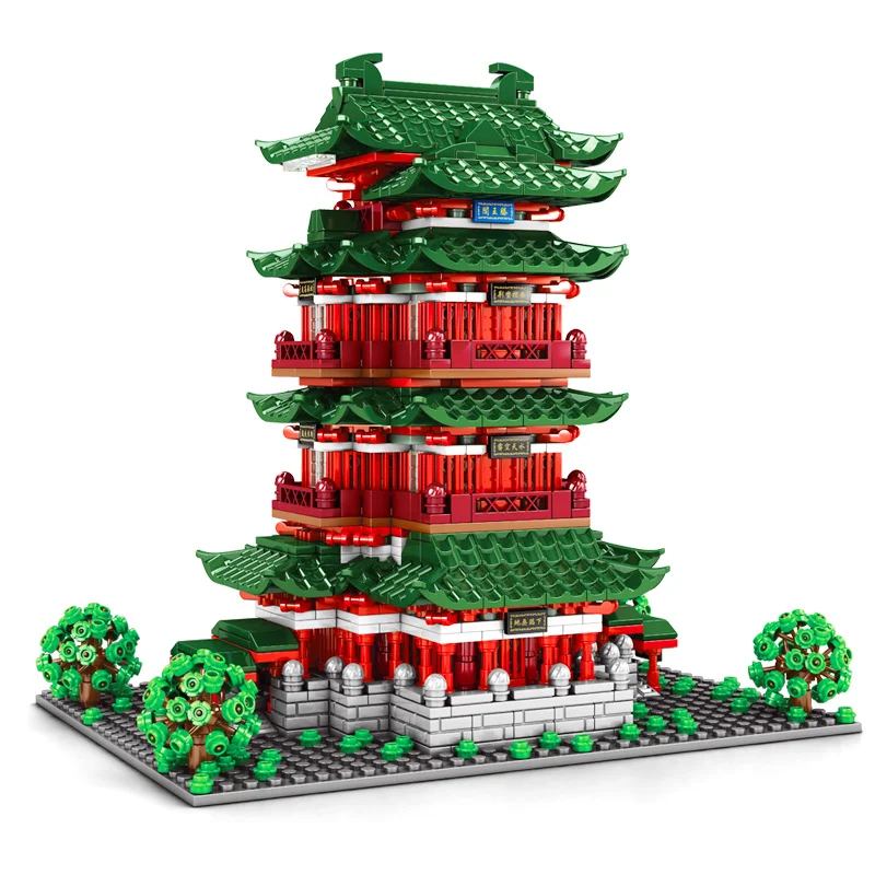 

Follow Store =$2 Coupon China Classic City Architecture Pavilion of Prince Teng Model Building Blocks Toys For Children Gifts