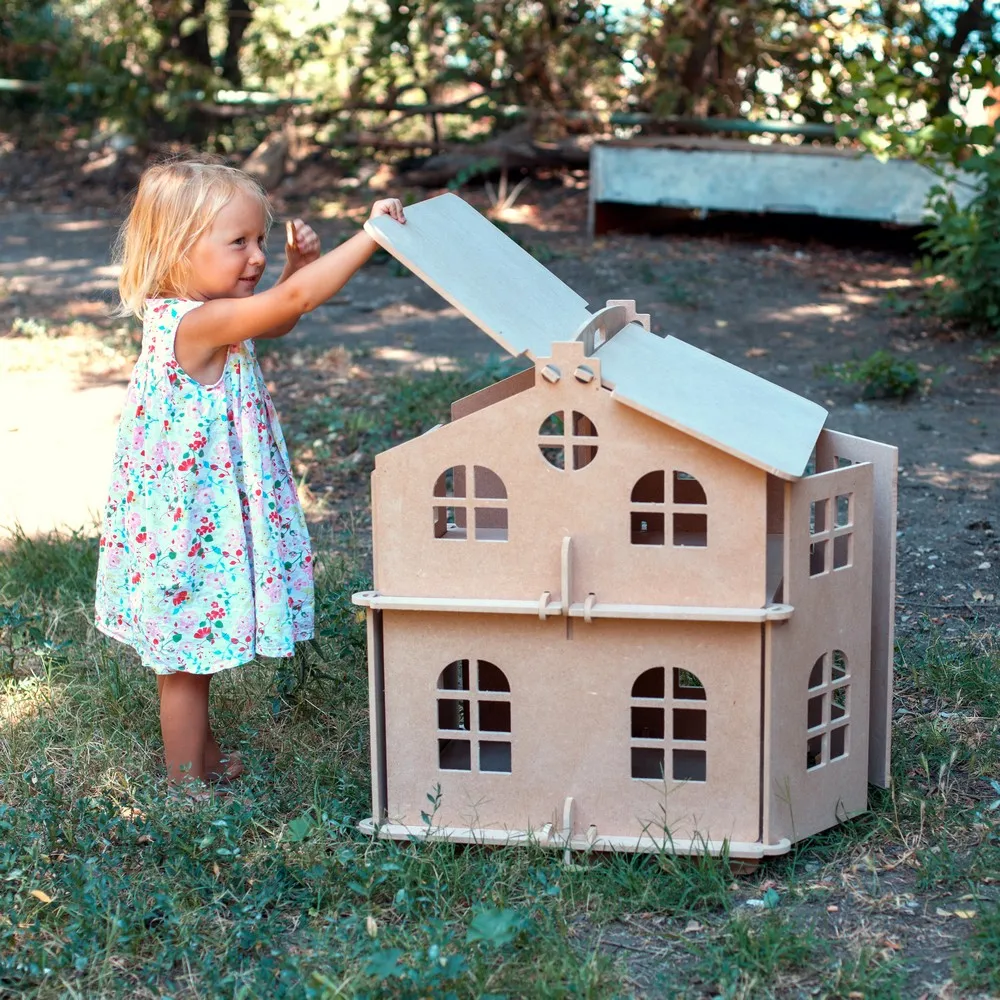 Кукольный домик для самостоятельного раскрашивания с дверцами|Кукольные дома| |