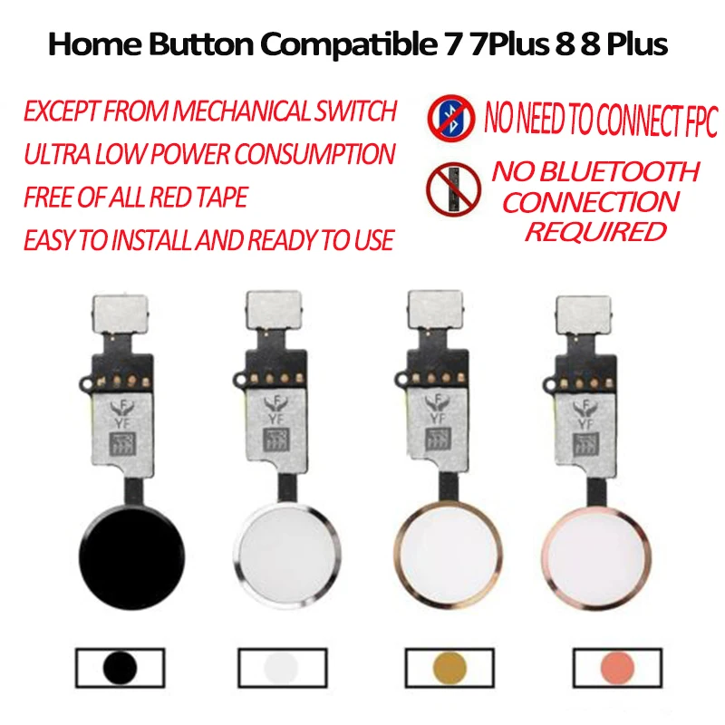 Кнопка Home для iPhone 7 7Plus 8 8Plus YF универсальная кнопка Flex/port urn Key только функция Back No