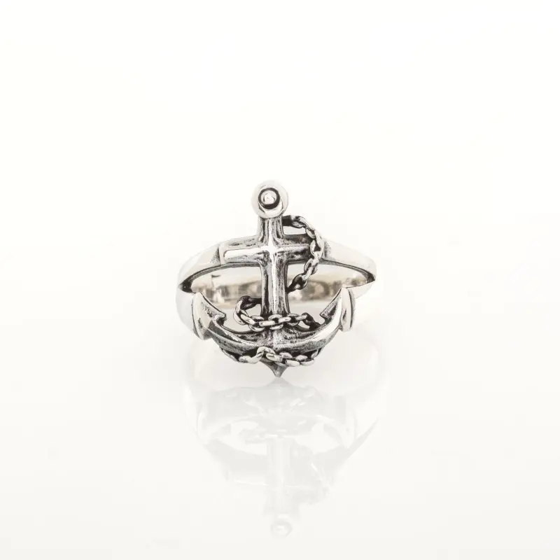 

925 Sterling Ship Anchor Model Silver Ring Turkish Premium Quality Handmade Jawelery