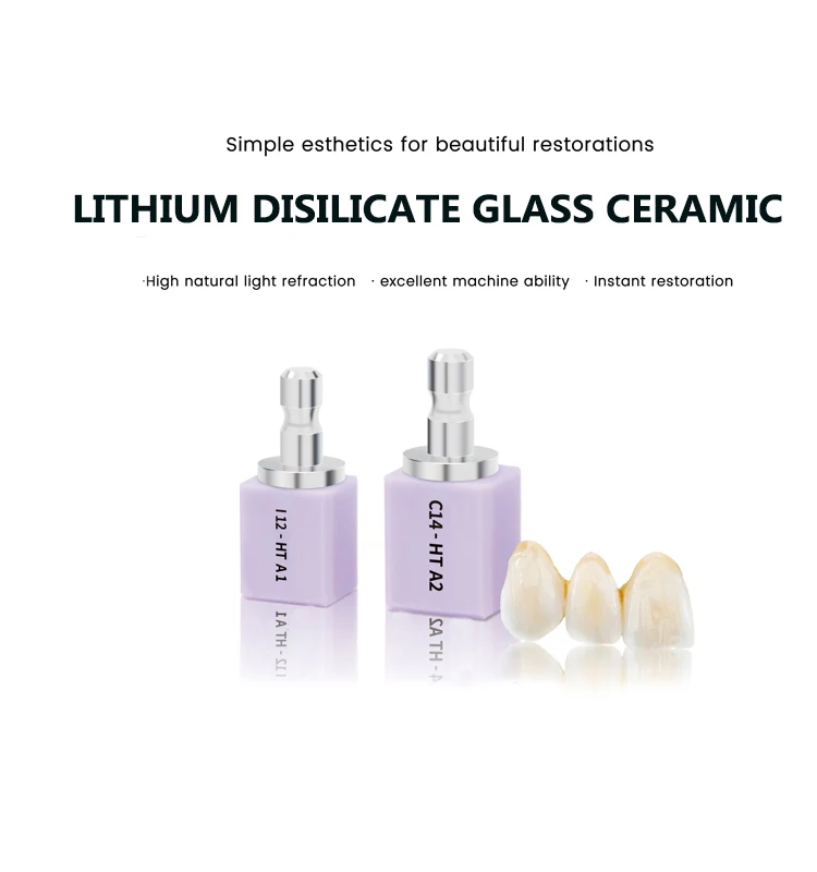 HT/LT C14 and B40 Type Lithium Dislicate Blocks(Glass Ceramic) CAD/CAM Material For Deenal Lab