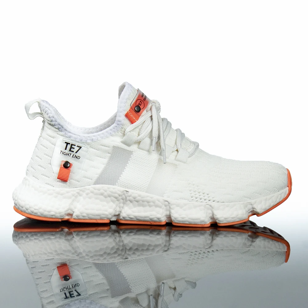 

Shoes Men Sneakers Male Mens Casual Shoes Women's Sneaker Shoes Unisex Artificial Leather White Orange Lace-Up Normal Fit Comfortable Flexible Fashion Orthopedic Breathable Fashion Loafers Running Shoes Letoon TE7