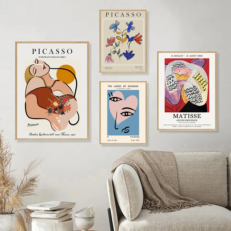 Picasso выставка музейный плакат абстрактная женщина фон для фотографирования с