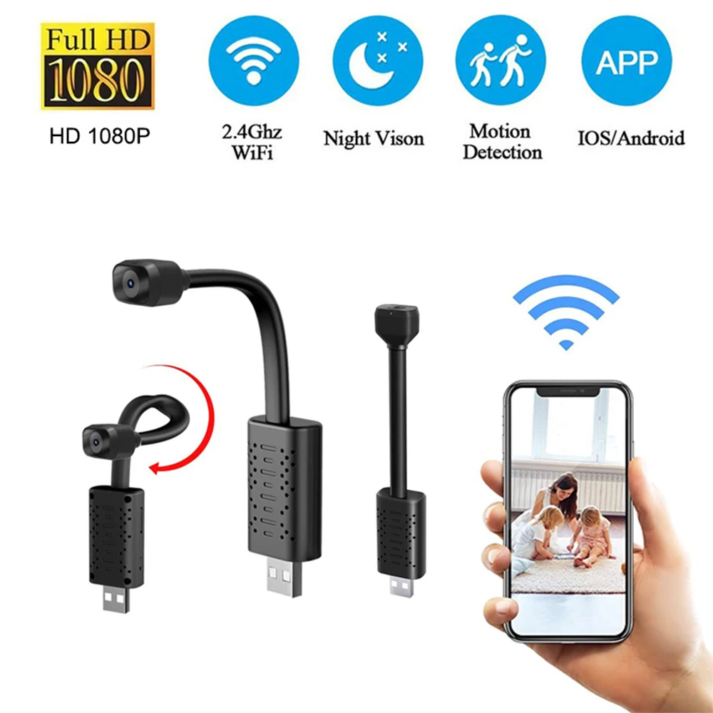 

Мини-камера видеонаблюдения HD1080P компактная с поддержкой Wi-Fi и функцией ночной съемки