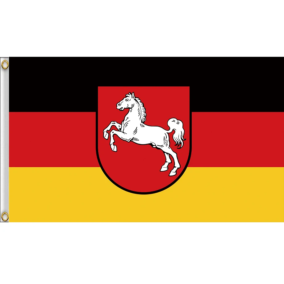 

LOWER SAXONY Flag German State Niedersachsen Banner Polyester 3x5FT 90x150CM