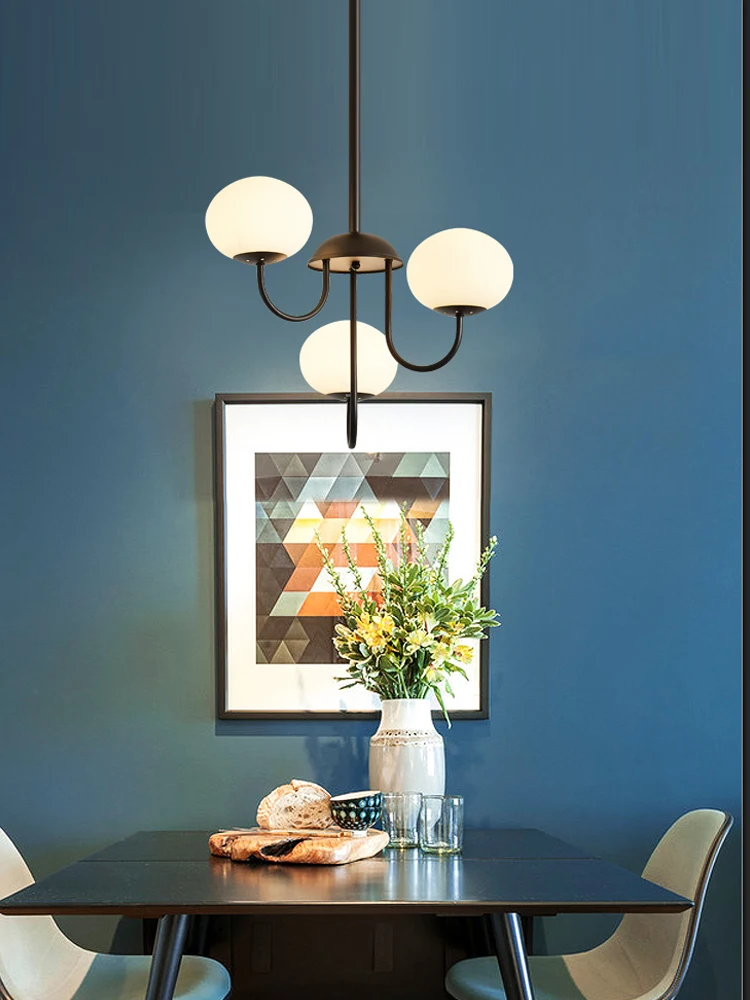 Скандинавская белая стеклянная светодиодная люстра E27 современный роскошный