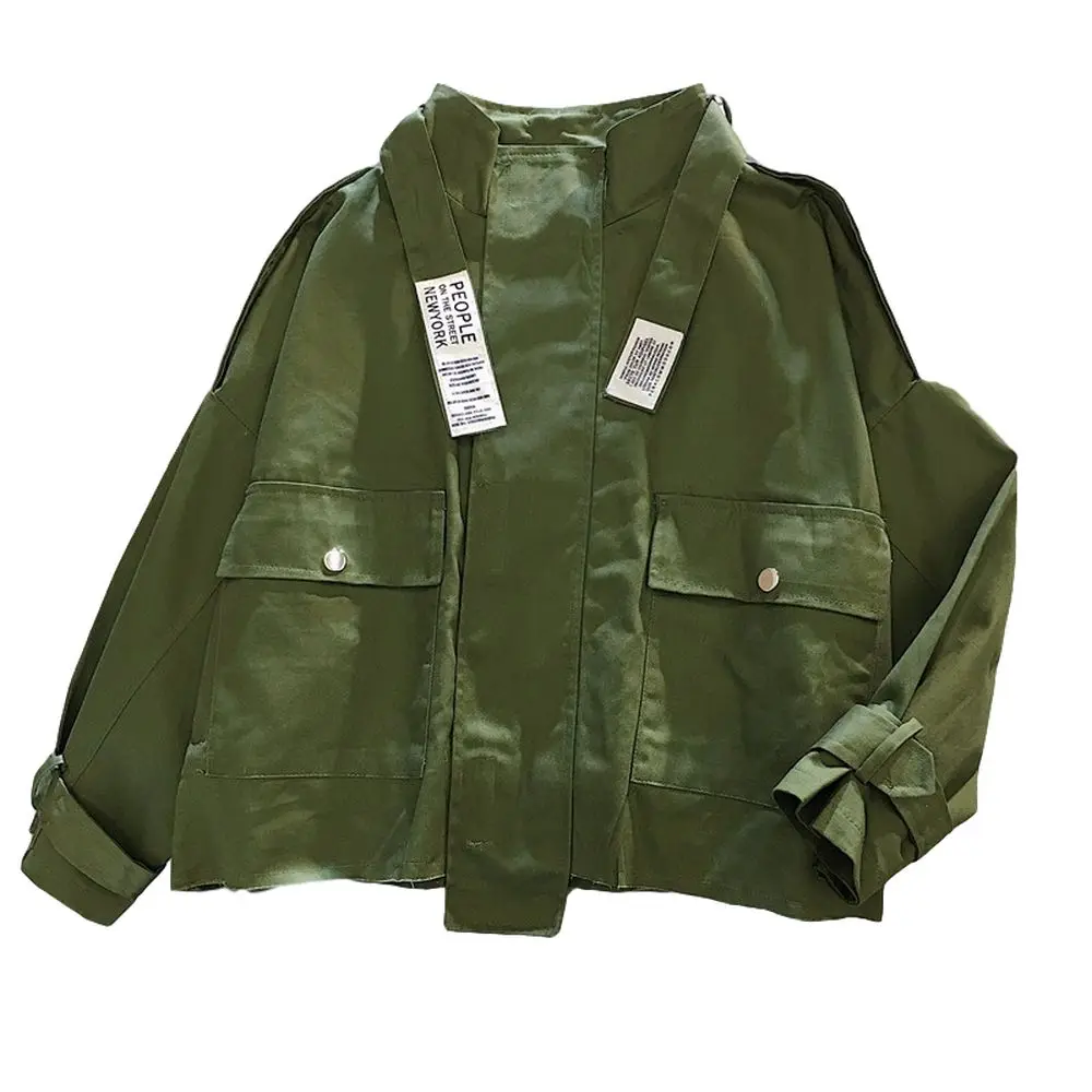 

Women Jackets Coat 2020 Autumn New Fashion All-Match Long Sleeve Zipper Outerwear Korean Solid Street Trend Casual Loose Jackets