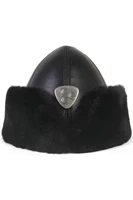 handmade genuine leather hat dirilis ertugrul head scarf cap janissary headgear ottoman seljuq turk turc bruise weal feather fur
