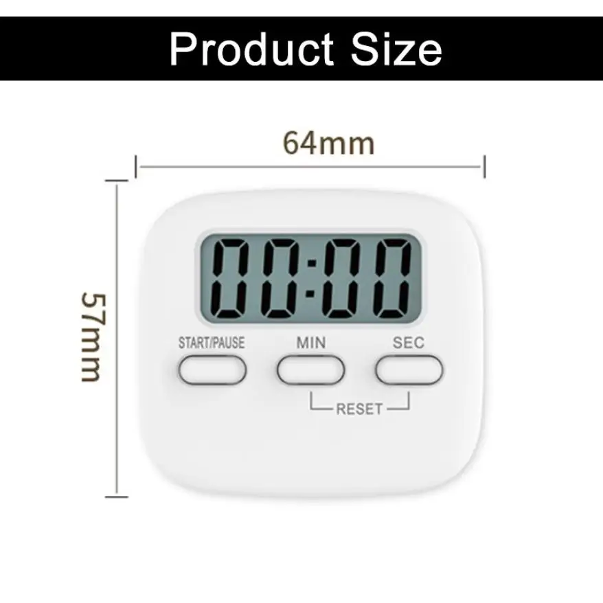

Magnetic LCD Digital Kitchen Countdown Timer Alarm with Stand Home Practical Timer Alarm Clock for Cooking Baking Sports Games