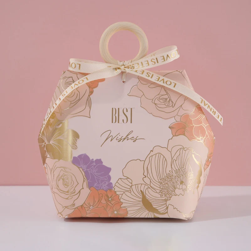 10 шт. бумажная коробка для конфет с деревянной ручкой |