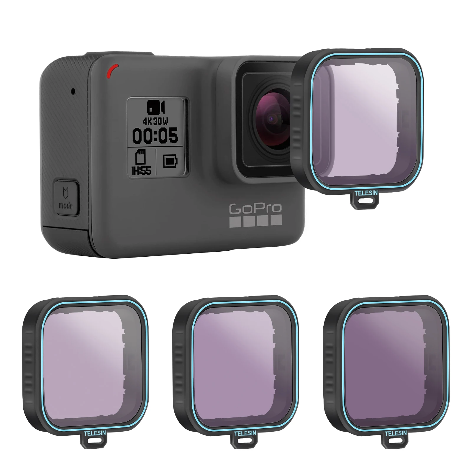

Telesin ND Lens Protector Set ND8 ND16 ND32 Filter Kit for GoPro Hero 5 6 7 Black Action Camera Accessories