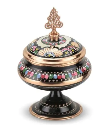 

Rose flower-footed copper sugar bowl | hand processing | original copper | master construction | turkish copper | custom Pro