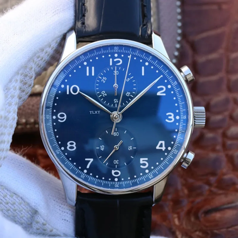 

Men's Watch Automatic Mechanical Watch For Men 41mm Diameter TLXT IW371606 Luxury Leather Strap Blue Dial 1:1 AAA Replica Watch