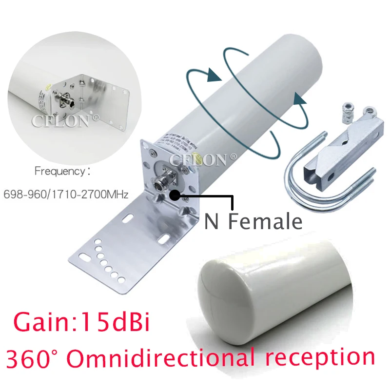 

30dBi Outdoor Antenna 2G3G4G Antenna GSM Antenna Omnidirectional LTE Antenna NFemale for 2G 3G 4G Mobile Signal Repeater Booster