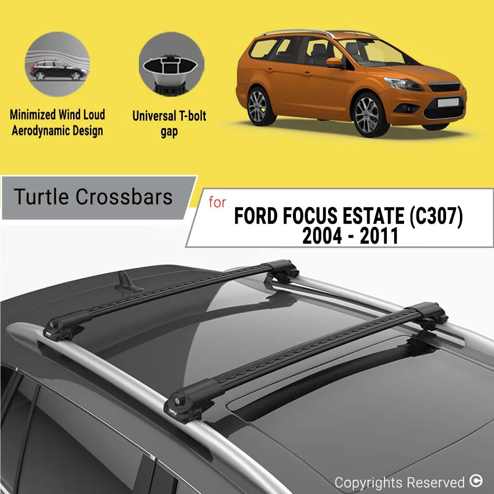 

Стержни для универсала FORD FOCUS (C307) 2004-2011, поперечные рейки из алюминиевого сплава, багажник на крышу автомобиля, поперечная рейка для багажа