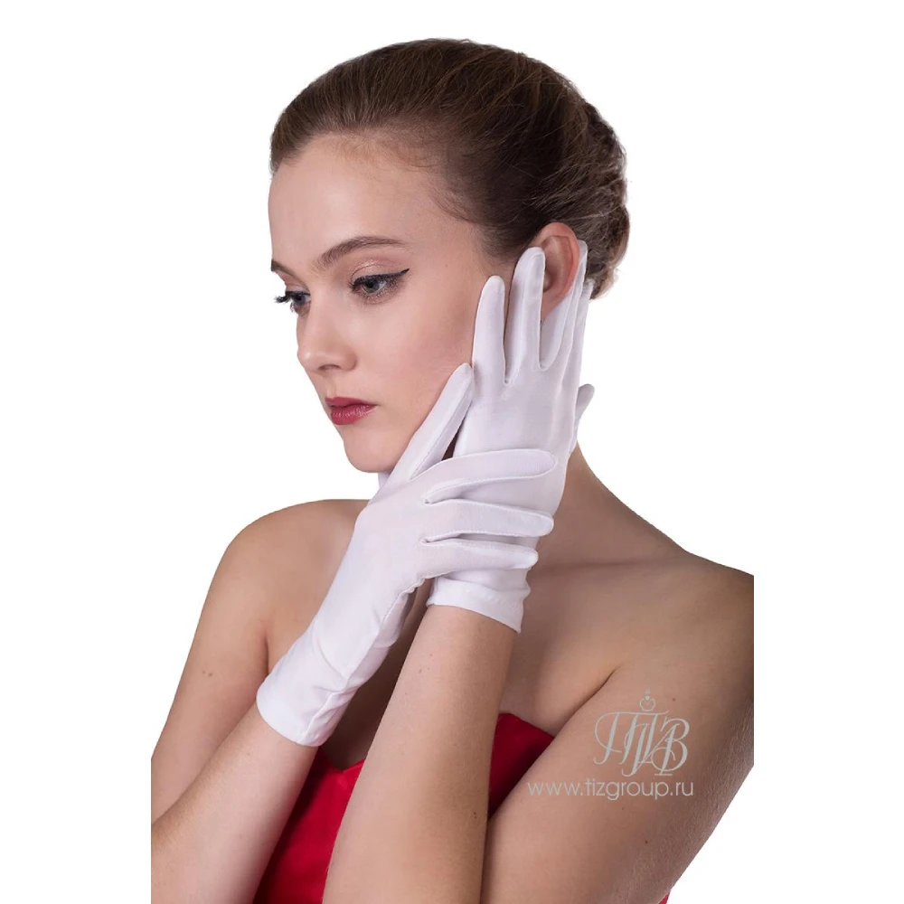 Gloves Made of Supplex White Guipure-stretch For performances the theater Outfits productions Theater props holidays animators filming a photo shoot