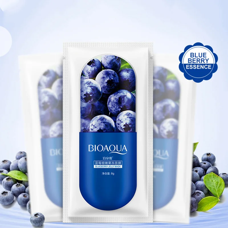 Набор 3 штуки ночная маска для лица Blueberry Jelly Mask BIOAQUA