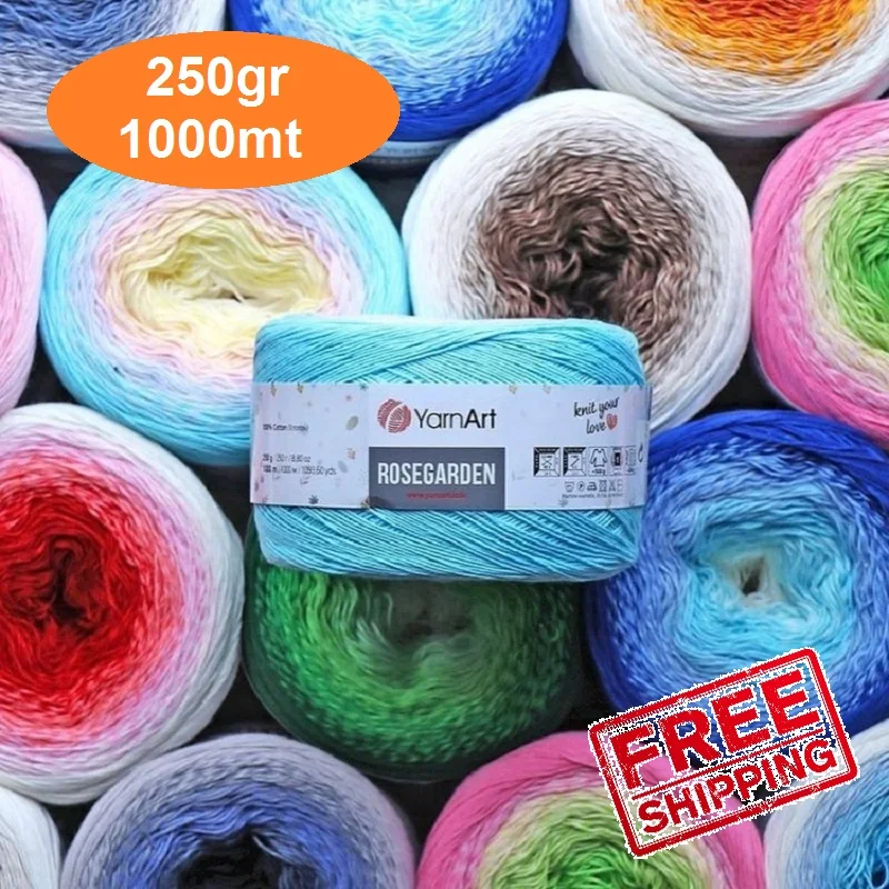Yarnart Rosegarden торт пряжа 250gr 1000mt % 100 хлопок ручная вязка крючком нарядное градиент