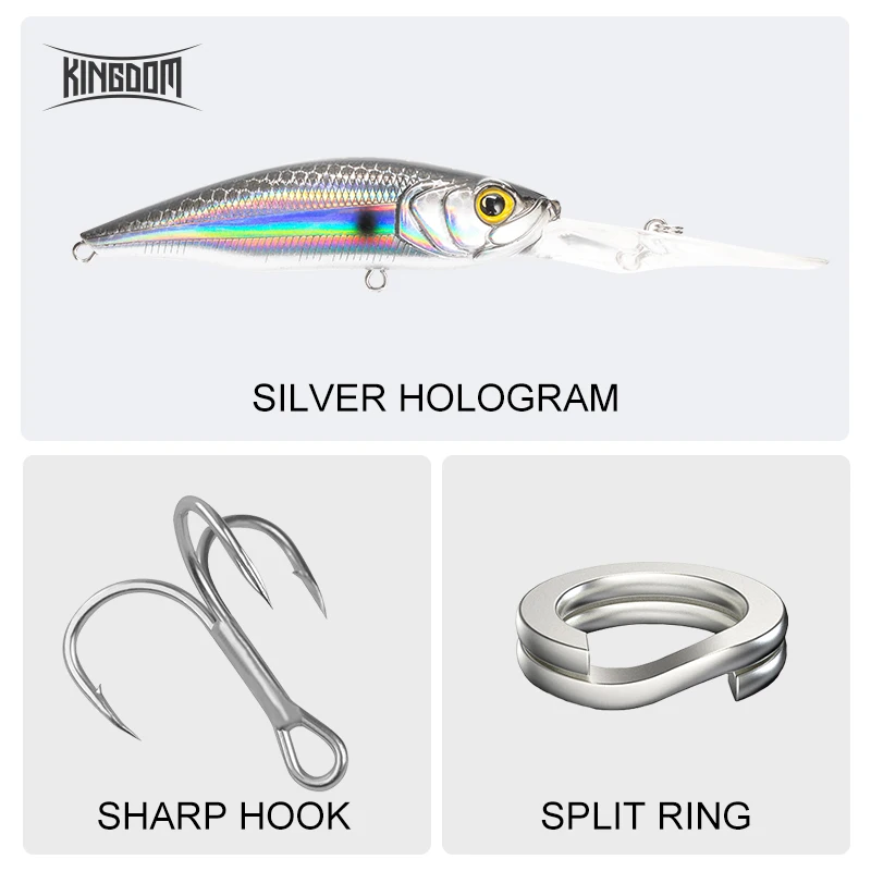 Kingdom Fishing Приманка подвесной гольян 60 мм 7,2 г 70 мм 10 г крепкие крючки искусственные жесткие Джеркбейт воблеры шесть цветов Модель 5502