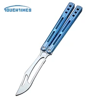 theone jk orca clone balisong trainer flipper butterfly knife trainer safe edc outdoor d2 knife bushings system titanium handle