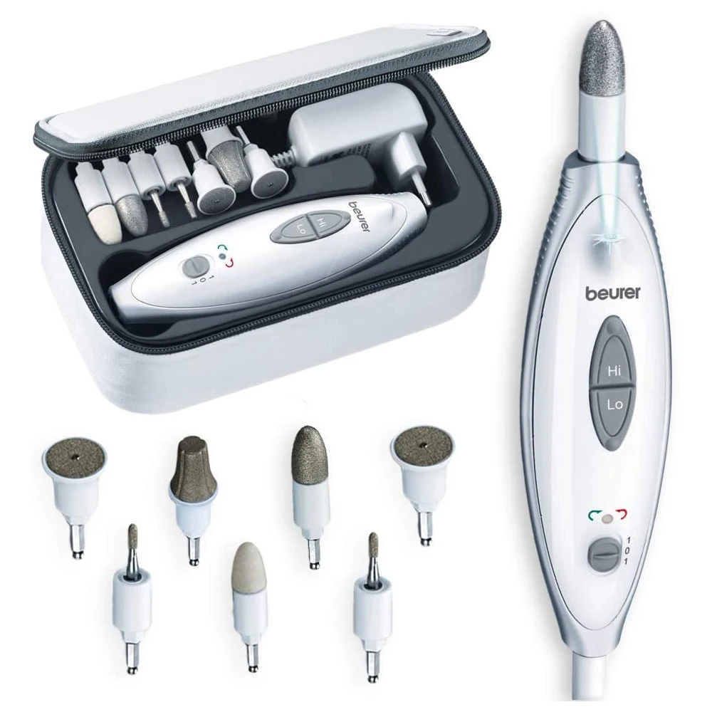 

Beurer Mp 41 Electric Manicure/Pedicure Set, White 7 Featuring High-Quality Caps Made Of Sapphire And Felt Two Speed Ranges Endu