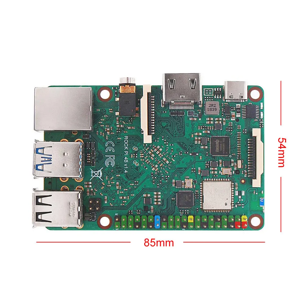 ROCK PI 4B V1.4 с аксессуарами iRockchip RK3399 Cortex SBC/компьютер одной платой совместимый