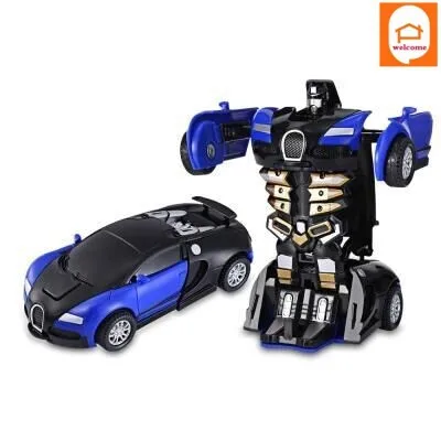 

Робот-трансформер 2 в 1, пластиковый мини-робот-трансформер, игрушка для мальчиков, ударная машинка на один шаг, детские игрушки