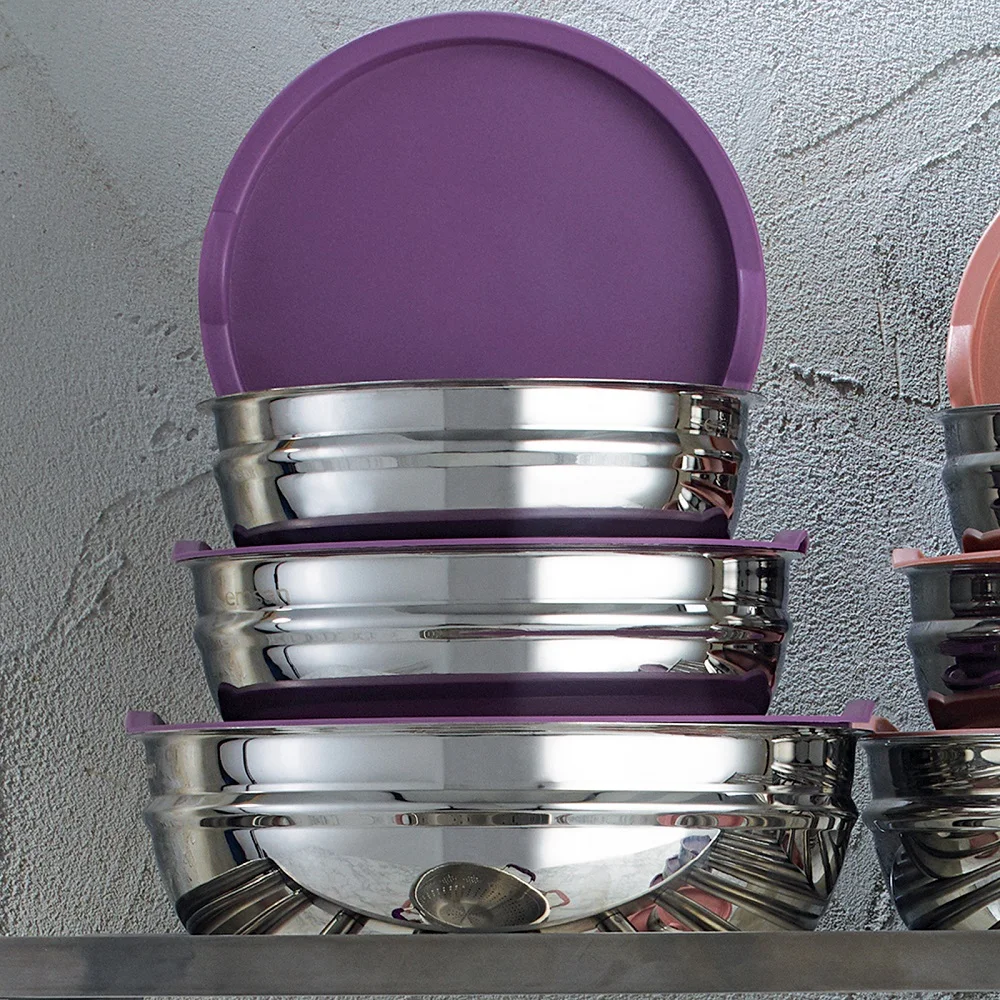 

6 Piece Combi Storage Container Set Violet Box Storage Container Kitchen Food Container Vegetable Bucket Box