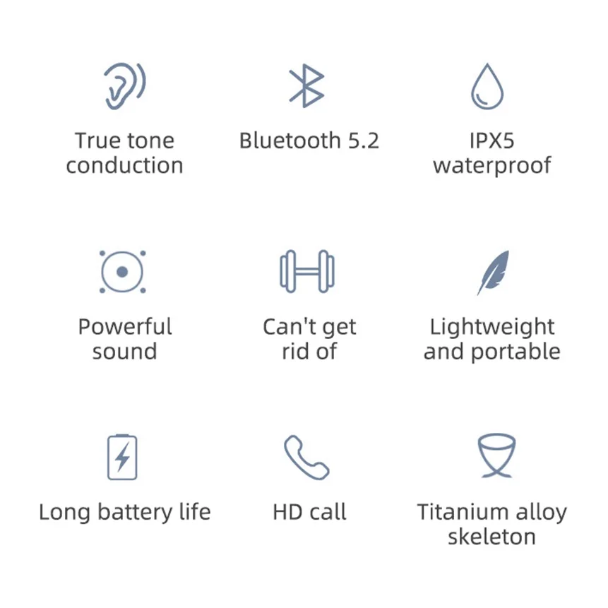 TWS наушники с костной проводимостью беспроводная стерео спортивная Гарнитура