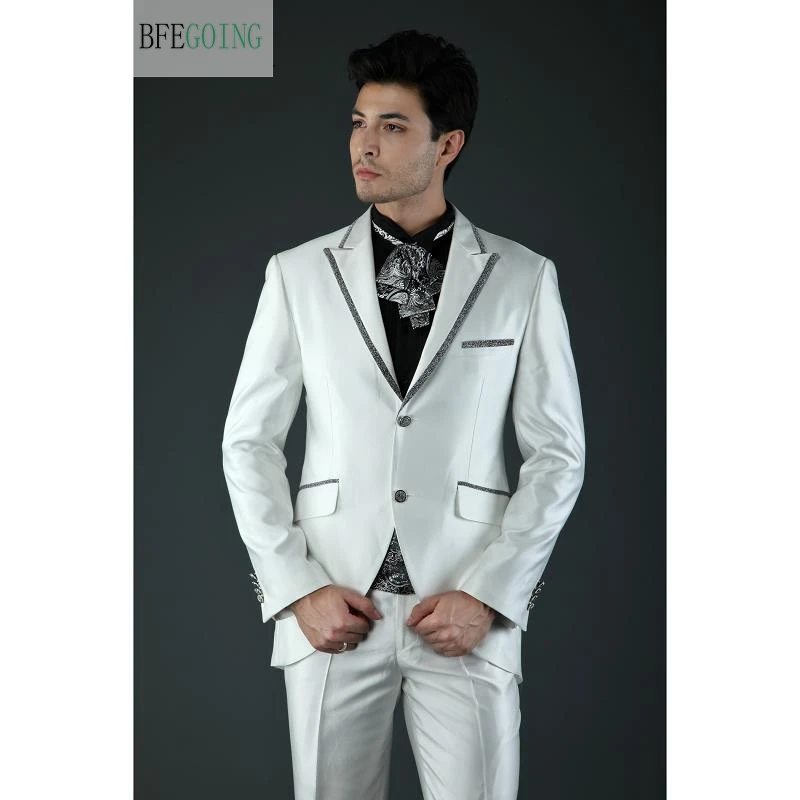 Ivory Regular Single Breasted Groom Wear Wedding Suit Bride Tuxedo+Pants Custom made