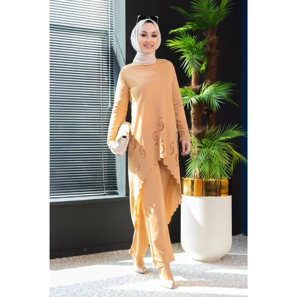 Laser Cut Tunic Pants 2022 Season Trend Fashion Fast Delivery abaya muslim dress women kaftan open abaya long dress african dres