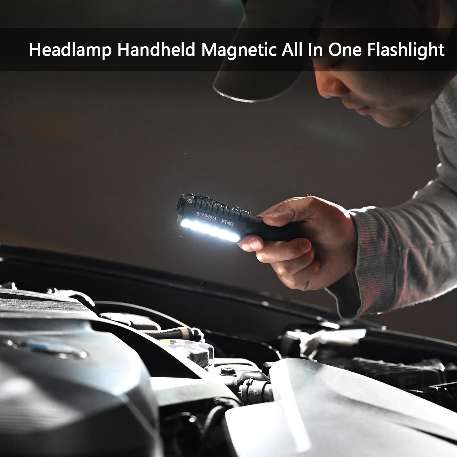 Светодиодный налобный фонарь ACEBEAM PT40 ручной магнитный все в одном 7 режимов