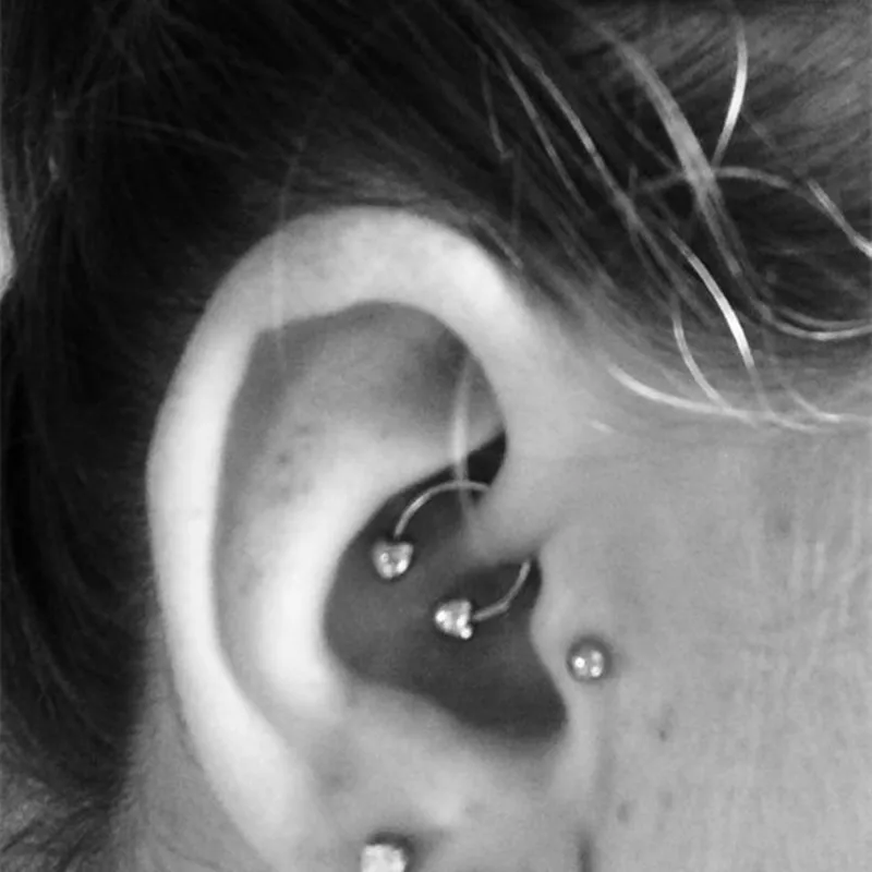 1 шт. пирсинг в виде подковы кольцо носу 16 г кристалл перегородка форме стальная